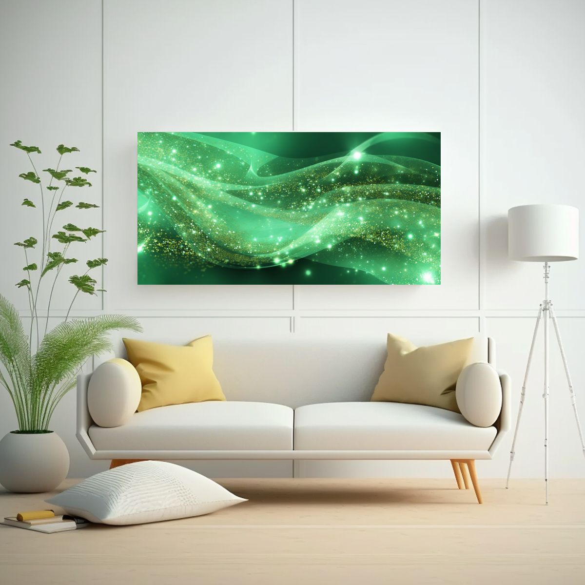 GENERICO - Fondo Verde Claro Brillante Abstracto Con 120x60 Cm