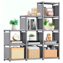 DECOTEAM - Estantería Multiuso 9 Compartimientos 123x27x125cm