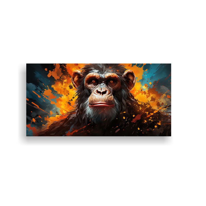 GENERICO - Cuadro Mural Moderno De Simios Y Monos En Colores 140x70 Cm