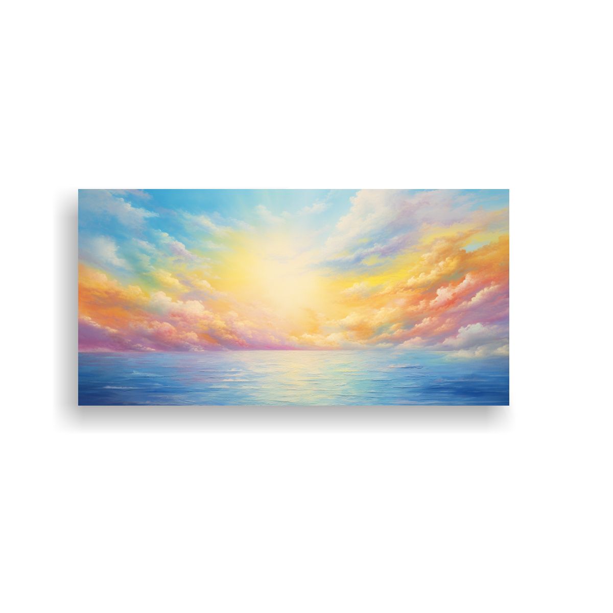 GENERICO - Pintura Abstracta De Profundidad Mar Y Cielo Con 140x70 Cm