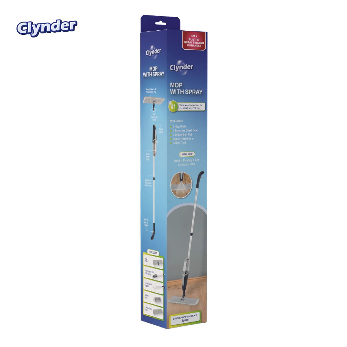 CLYNDER - Mopa Plana Trapeador Piso Spray Roceador Aspersor Clynder