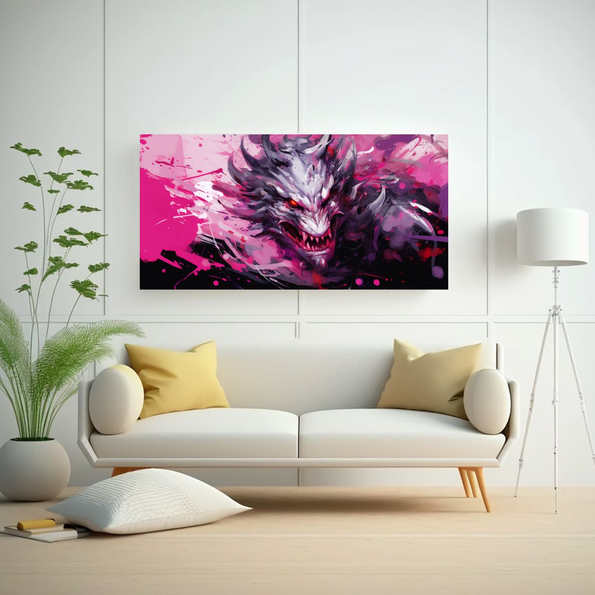 GENERICO - Pinturas Decorativas Elegantes Con Dragón En 140x70 Cm.