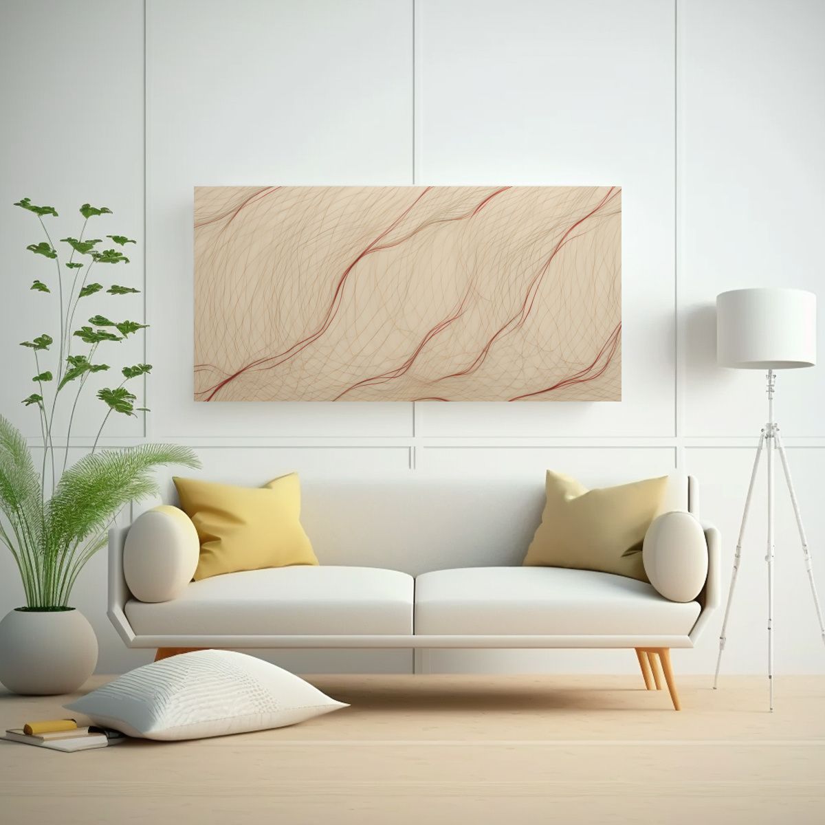 GENERICO - Colección De Líneas Rojas Delgadas Formando Un 140x70 Cm