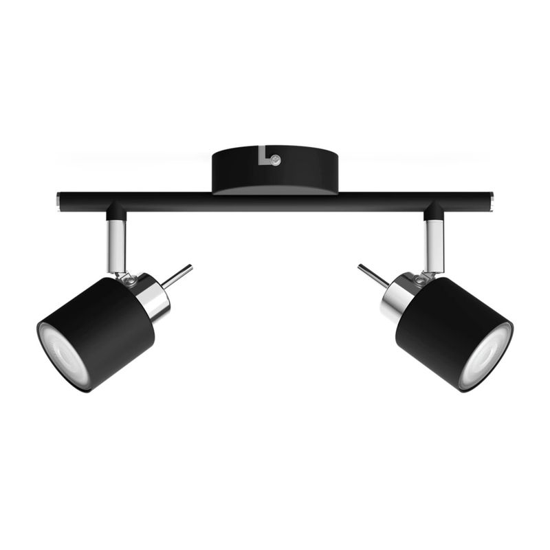 PHILIPS - Foco Sobrepuesto Barra Doble Philips Meranti Negro