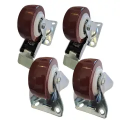 SANPLAST - Pack 4 Rueda 80mm 400kg Nylon Poliuretano