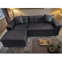 SECCIONAL MILAN IZQUIERDO NEGRO ECOCUERO.