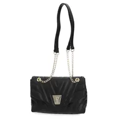 VIZZANO - Cartera Bandolera Acolchada Negra con Cadena