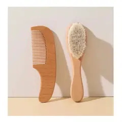 GENERICO - Kit De Cepillo Y Peine Madera Recién Nacidos