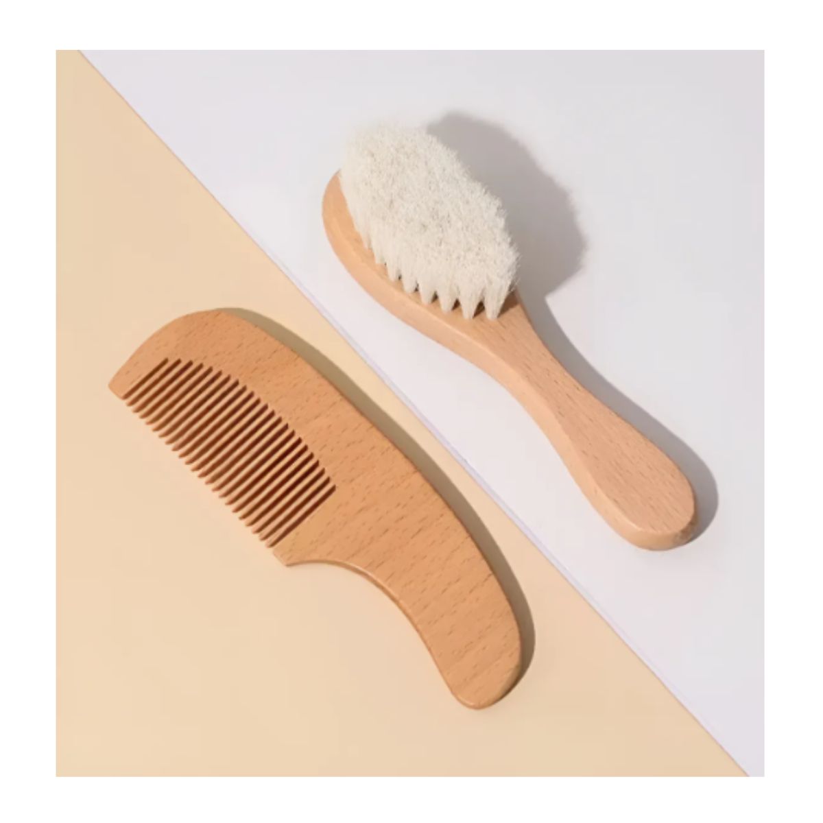 GENERICO - Kit De Cepillo Y Peine Madera Recién Nacidos