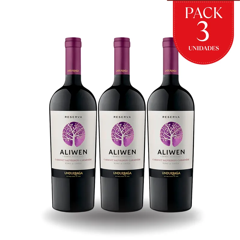 UNDURRAGA - Pack x3 Vinos Aliwen Reserva Cabernet-Camenere