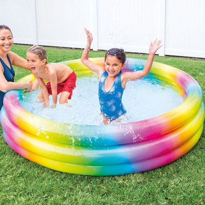 Imagen 2 del producto Piscina Infantil Inflable 3 Anillos Arcoíris 147 x 33 cm, 275 L