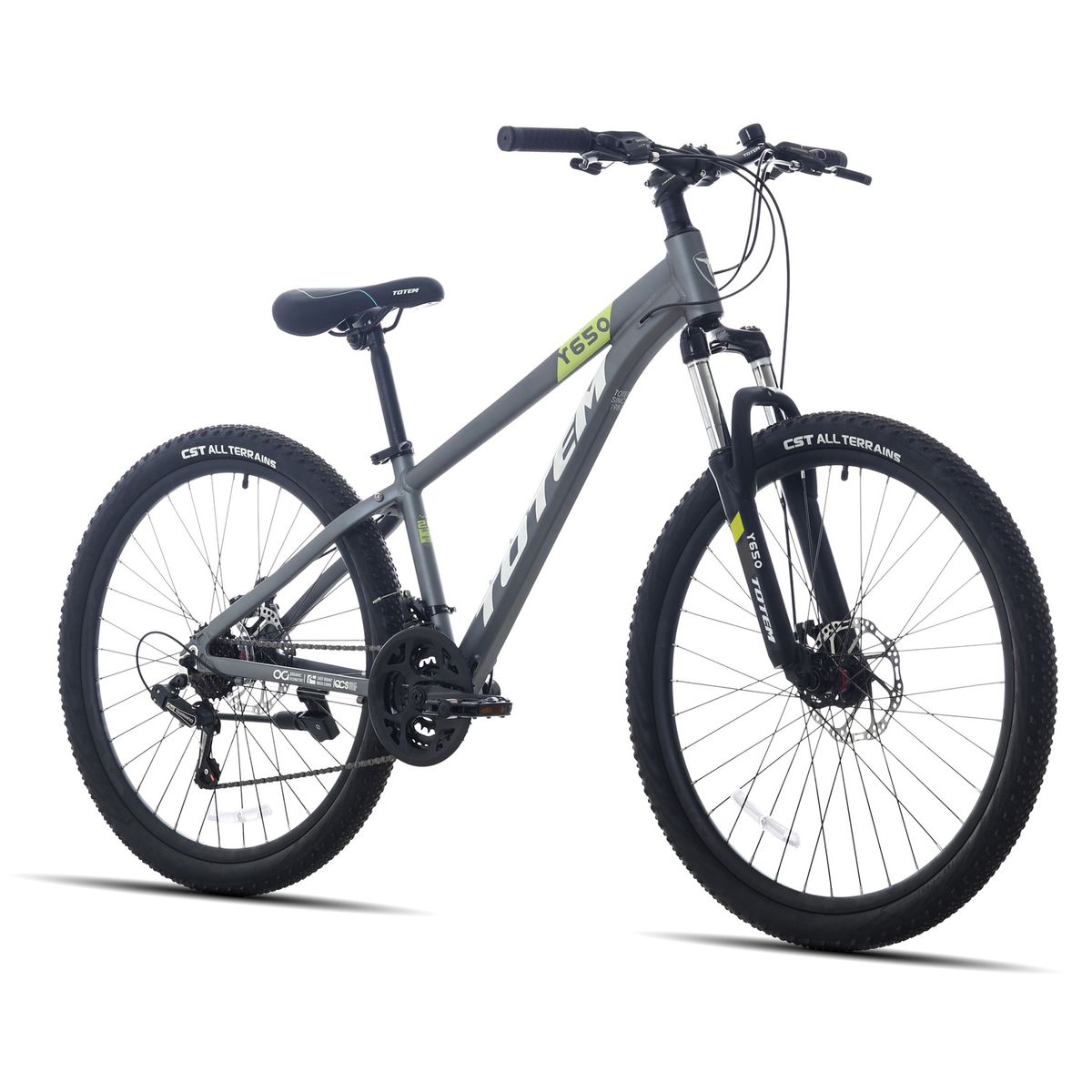 TOTEM - BICICLETA TOTEM MTB ARO 26 MODELO Y650 GRIS VERDE