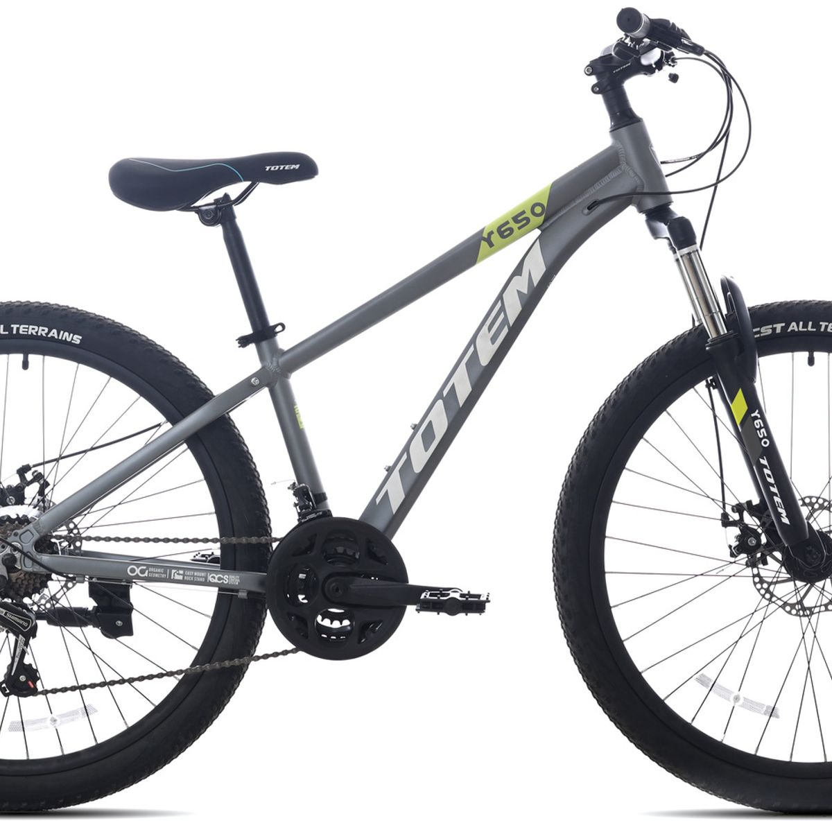 TOTEM - BICICLETA TOTEM MTB ARO 26 MODELO Y650 GRIS VERDE