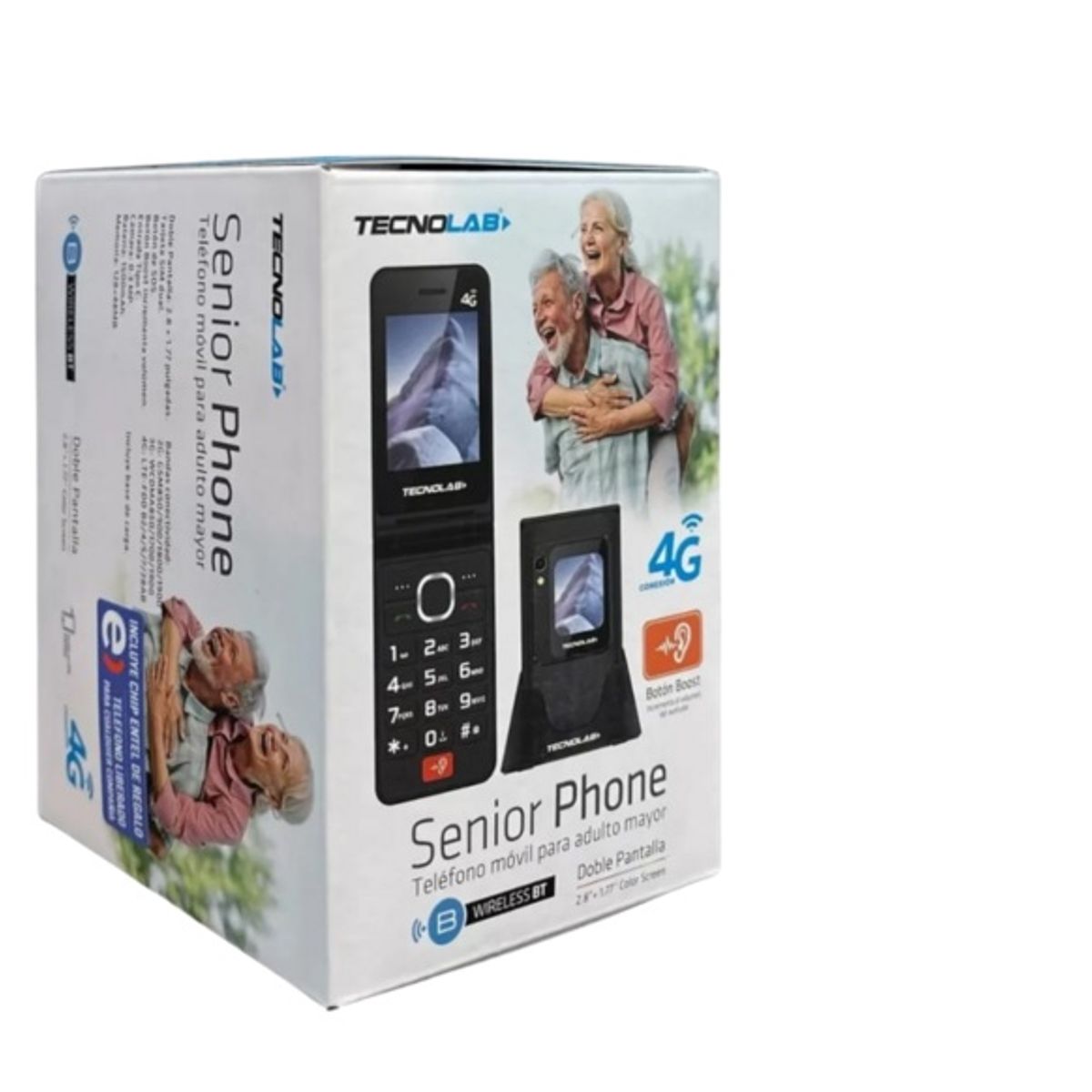 TECNOLAB - Telefono Celular Senior 4g Adulto Mayor Dual Sim