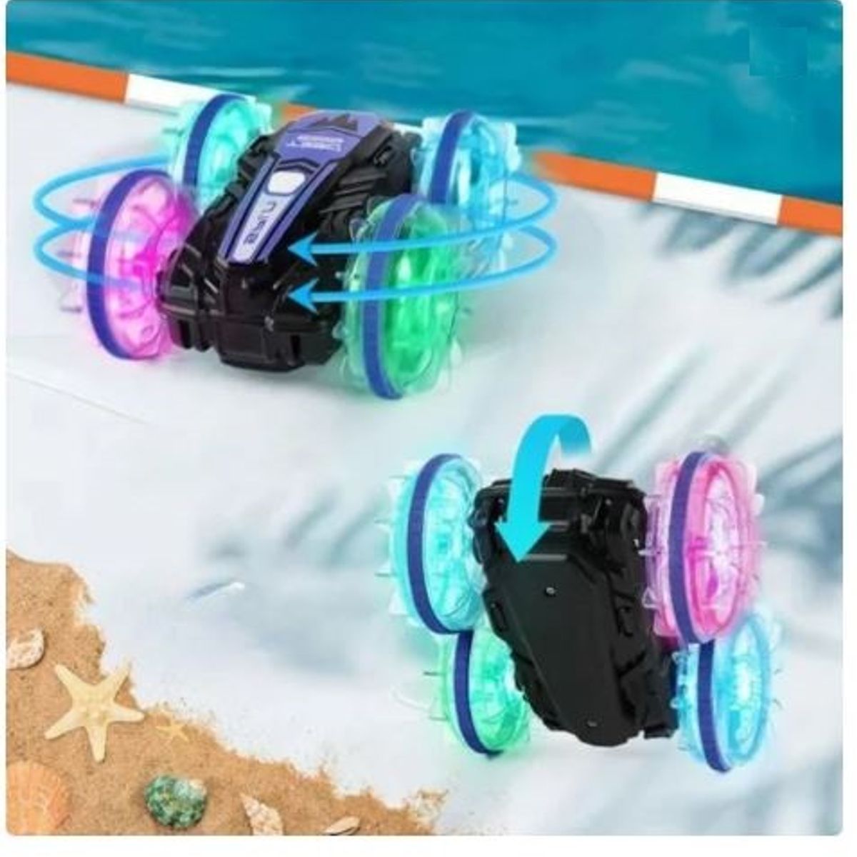 GENERICO - Auto RC Anfibio 2 en 1 con Control de Gestos y Luces LED