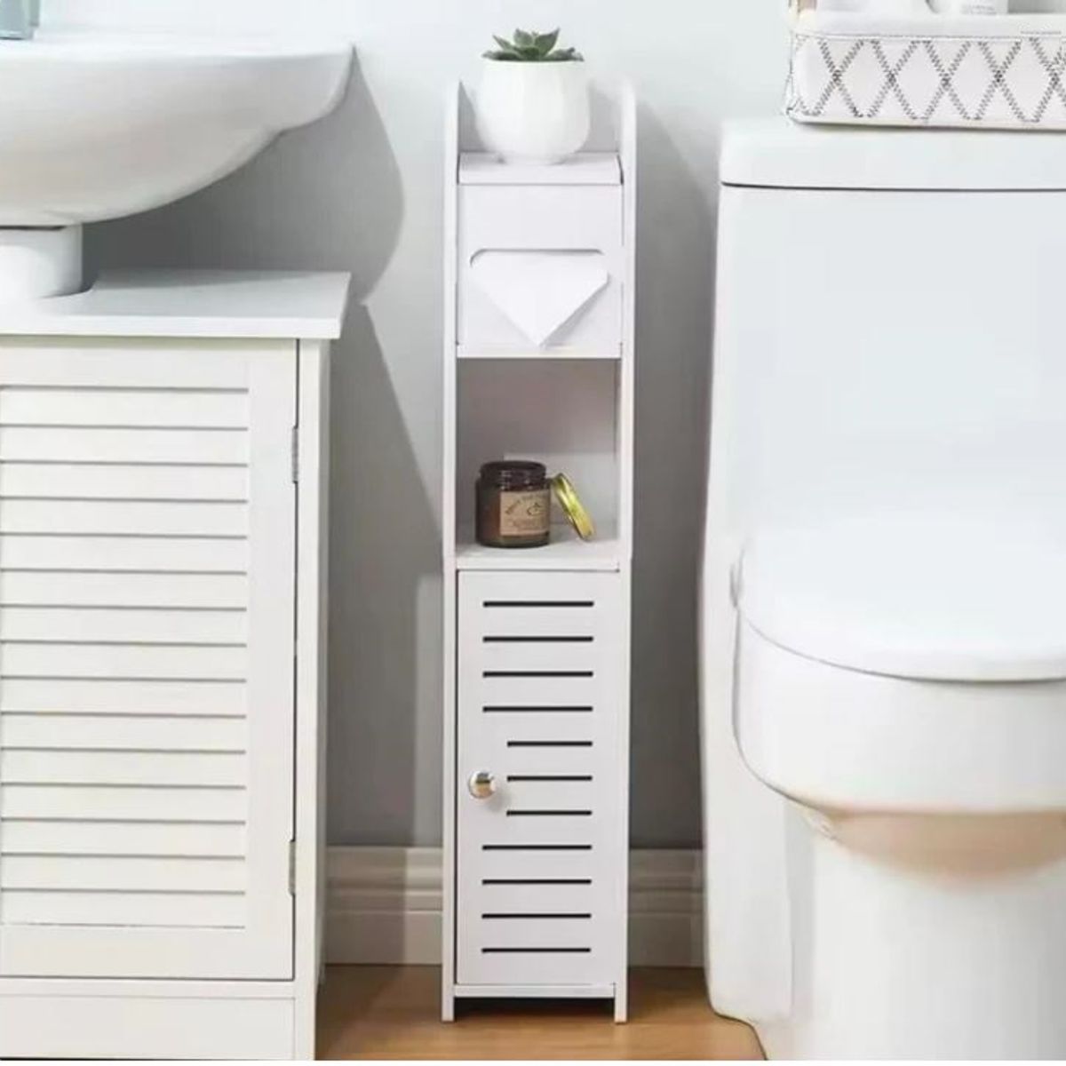 GENERICO - Estante de Baño Blanco