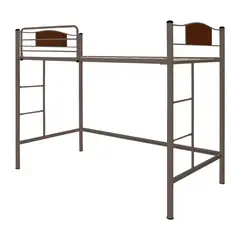 FUTONES Y MUEBLES - Cama Alta Child 1 Plaza Metálica Castaño