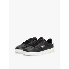 TOMMY HILFIGER - Zapatillas The Greenwich Essential De Cuero Negro Tommy Jeans
