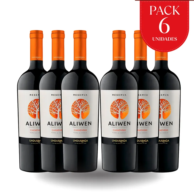 UNDURRAGA - Pack x6 Vinos Aliwen Reserva Carmenere