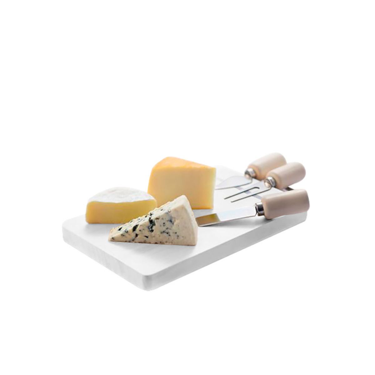 CITYSHOP - Set de Quesos con 3 Herramientas y Tabla de Madera Hevea