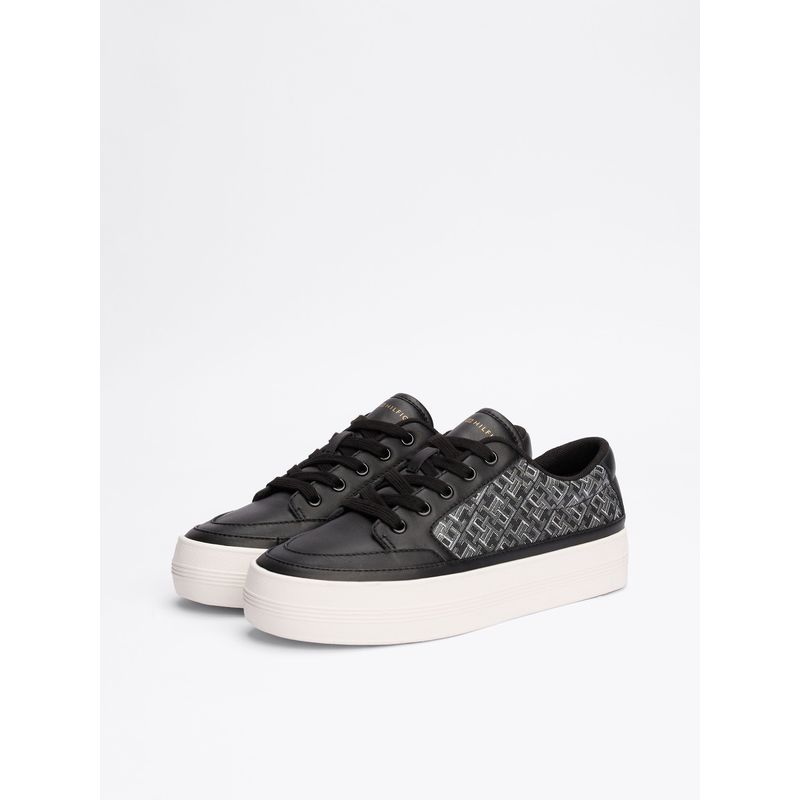 TOMMY HILFIGER - Zapatillas Icon Court Flag Monogram Negro Tommy Hilfiger
