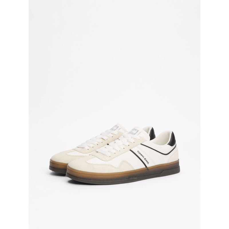 TOMMY HILFIGER - Zapatillas Greenwich De Cuero Beige Tommy Jeans