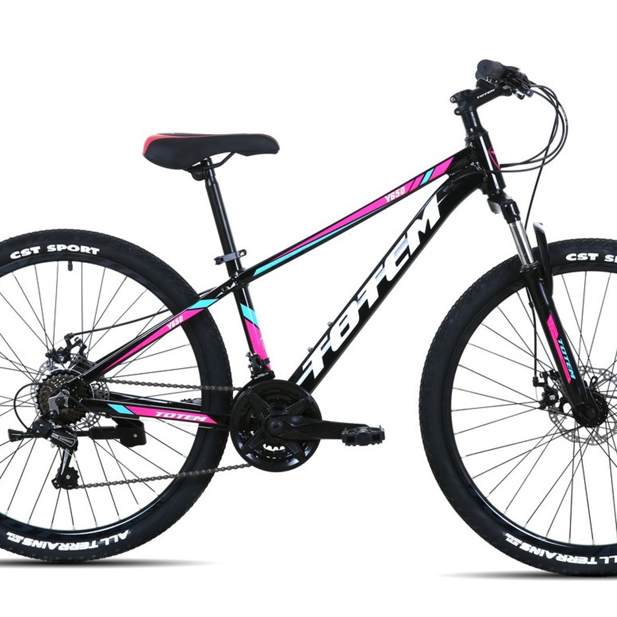 TOTEM - BICICLETA TOTEM MTB ARO 26 MODELO Y650 NEGRO ROSA