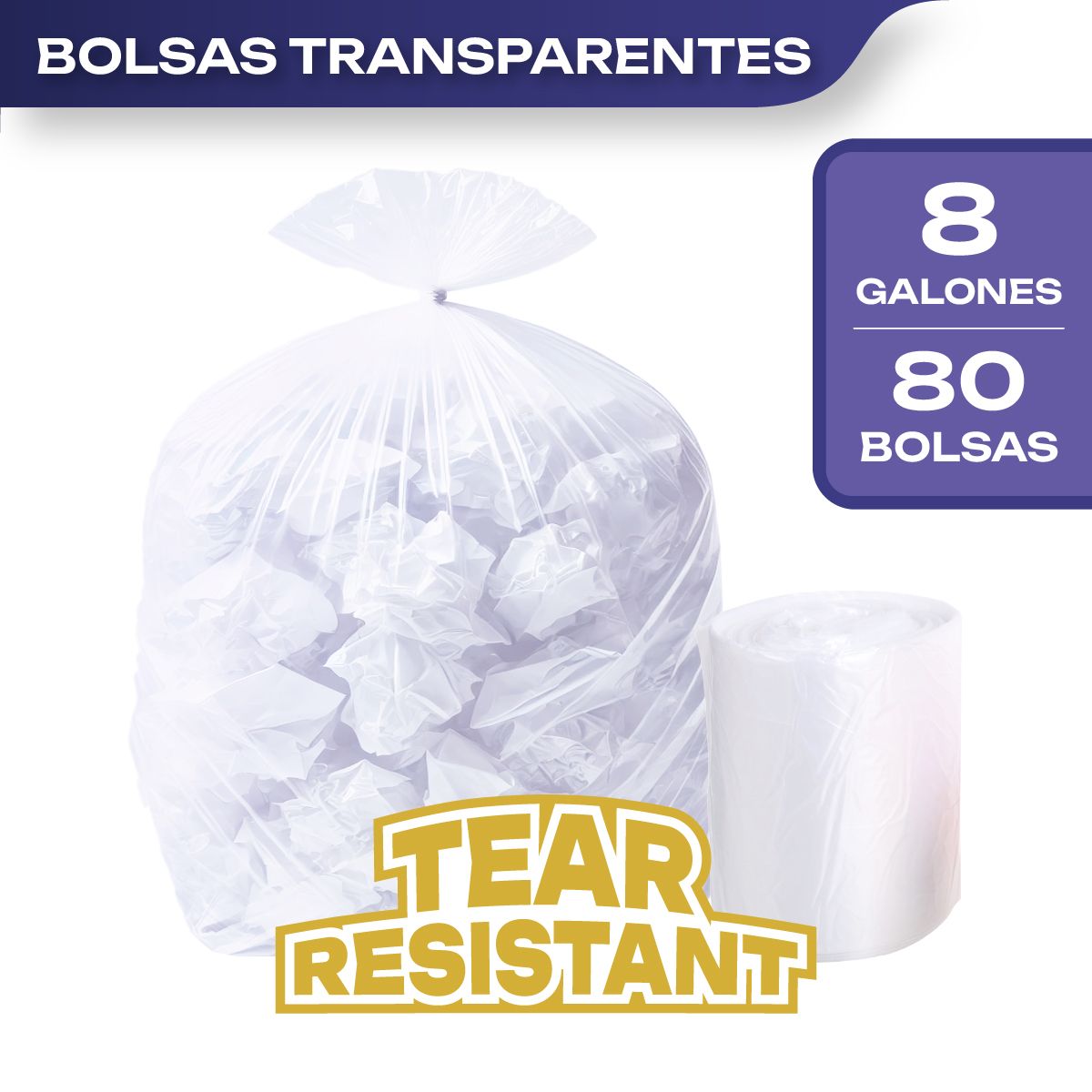 CANWAY - Bolsas Basura Papelero Pequeña  56 x 61 cm Canway 80 un Kiosclub