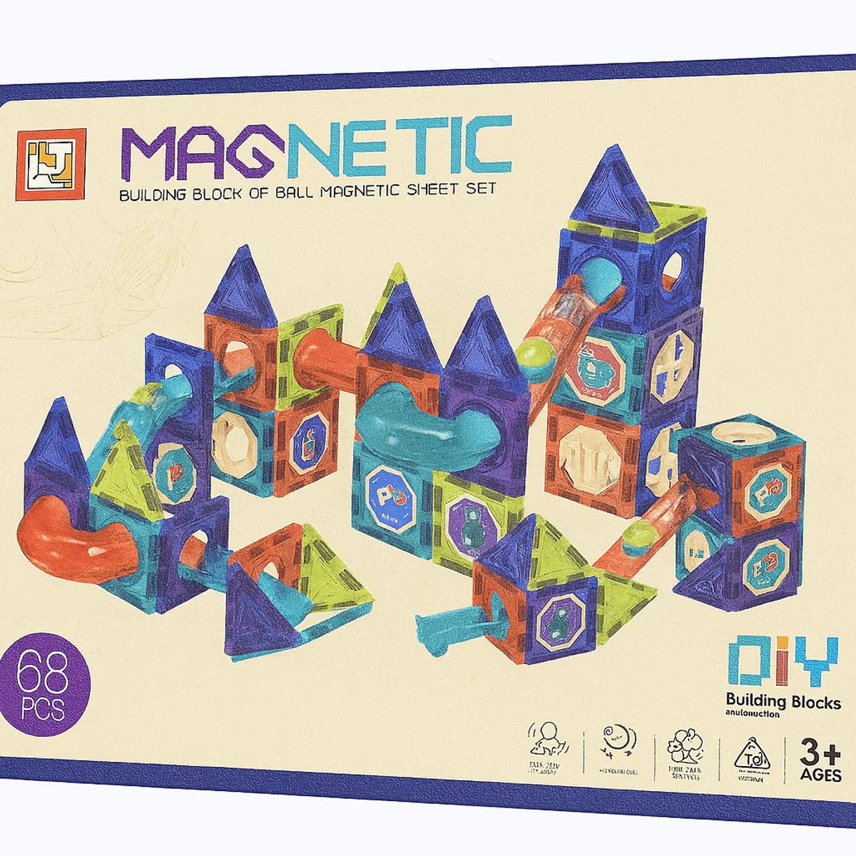 GENERICO - Bloques Magnéticos Pista de Canicas DIY 68 Piezas