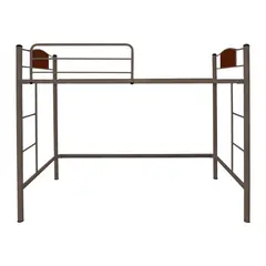 FUTONES Y MUEBLES - Cama Alta Child 1.5 Plaza Metálica Castaño