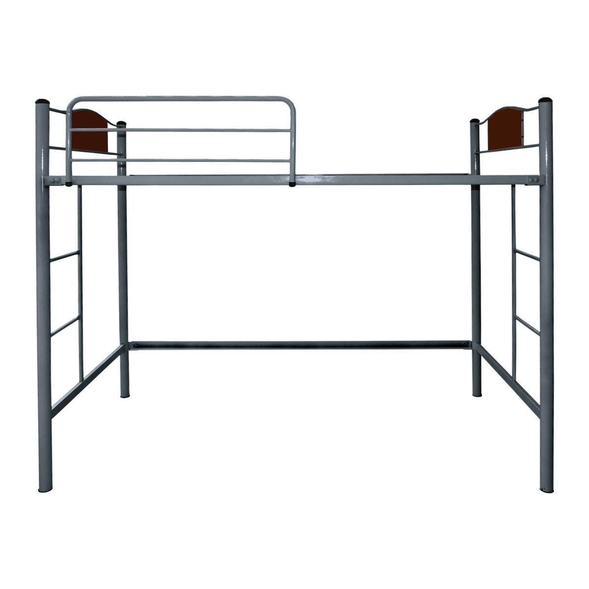 FUTONES Y MUEBLES - Cama Alta Child 1.5 Plaza Metálica Ceniza