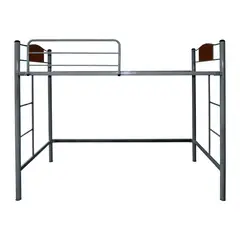 FUTONES Y MUEBLES - Cama Alta Child 1.5 Plaza Metálica Ceniza