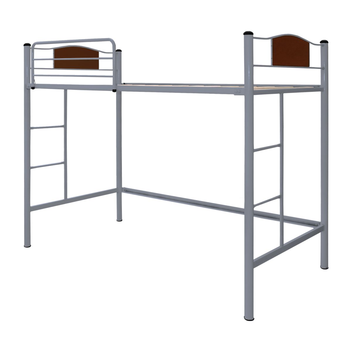 FUTONES Y MUEBLES - Cama Alta Child 1.5 Plaza Metálica Ceniza