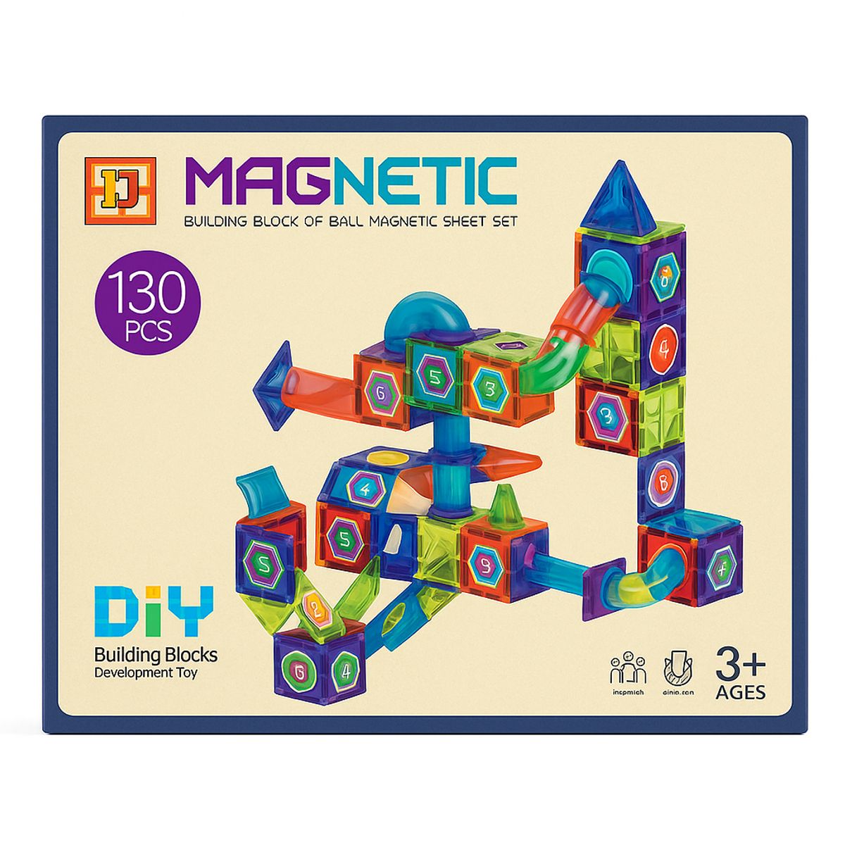 GENERICO - Bloques Magnéticos Pista de Canicas DIY 130 Piezas STEM