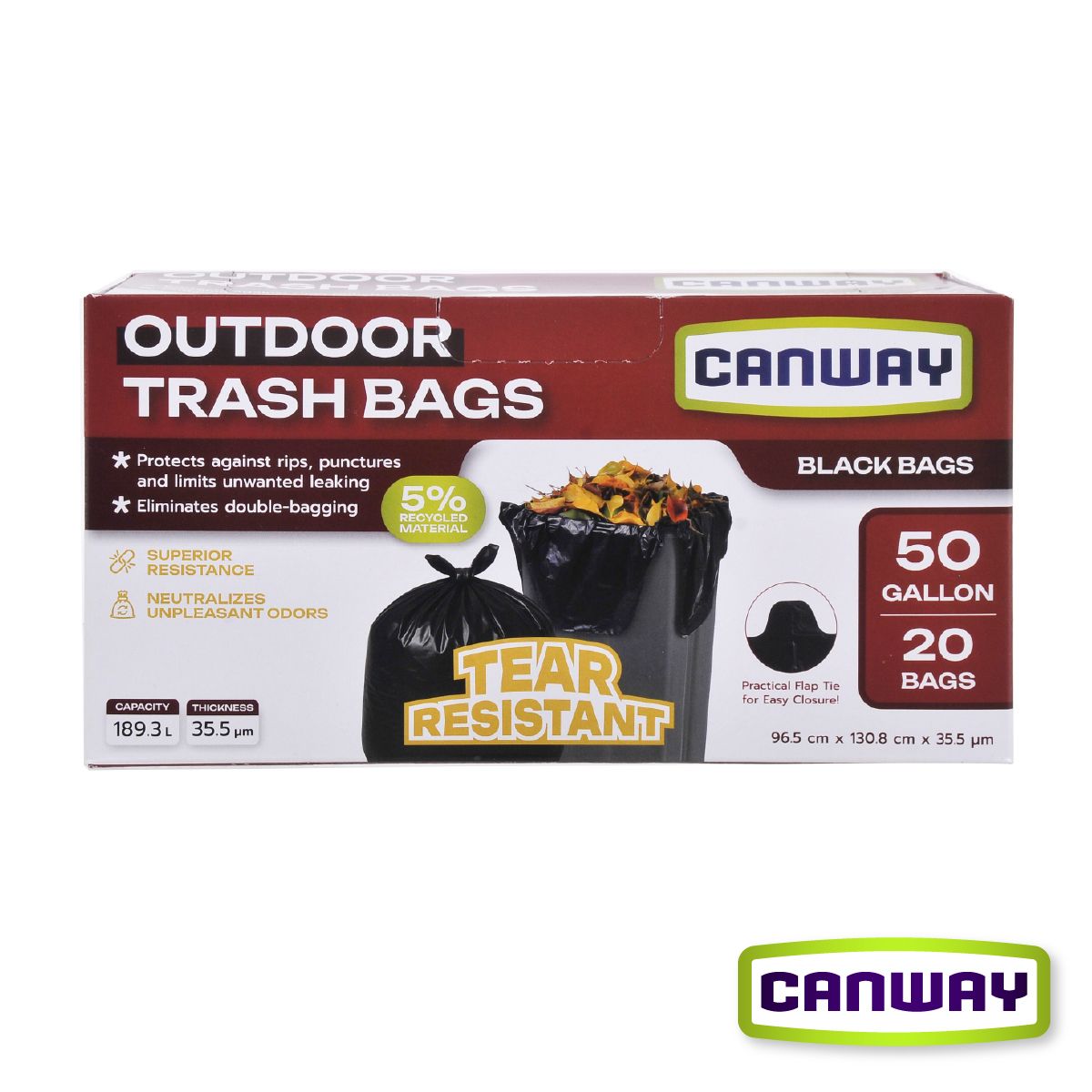 CANWAY - Bolsas Basura Exteriores Grande 97 x 131 cm Canway 20 un Kiosclub
