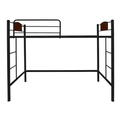 FUTONES Y MUEBLES - Cama Alta Child 1.5 Plaza Metálica Negro