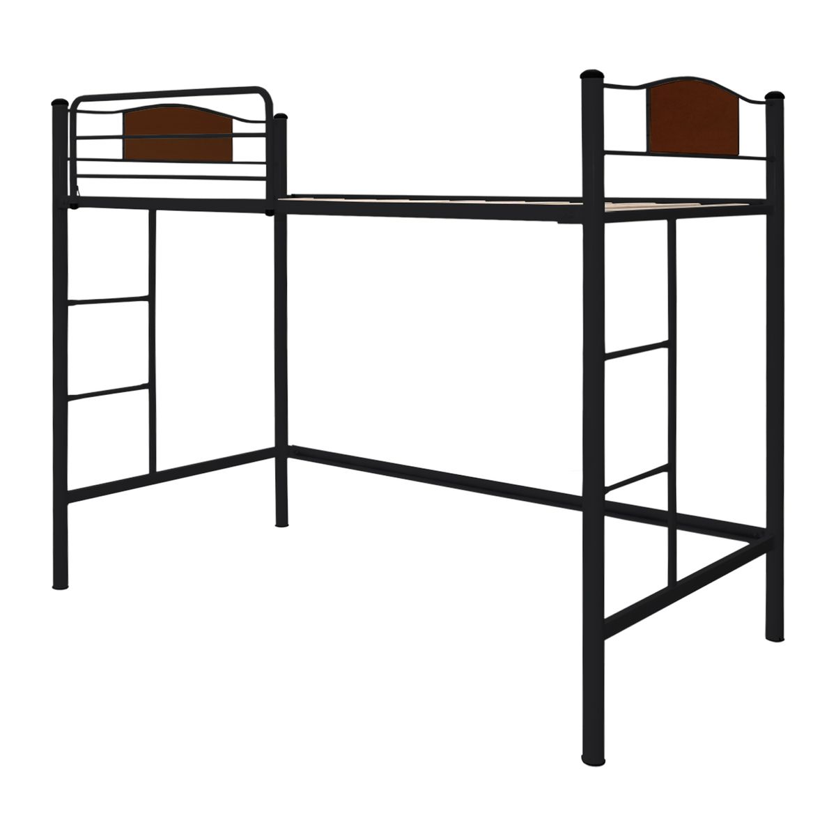 FUTONES Y MUEBLES - Cama Alta Child 1.5 Plaza Metálica Negro