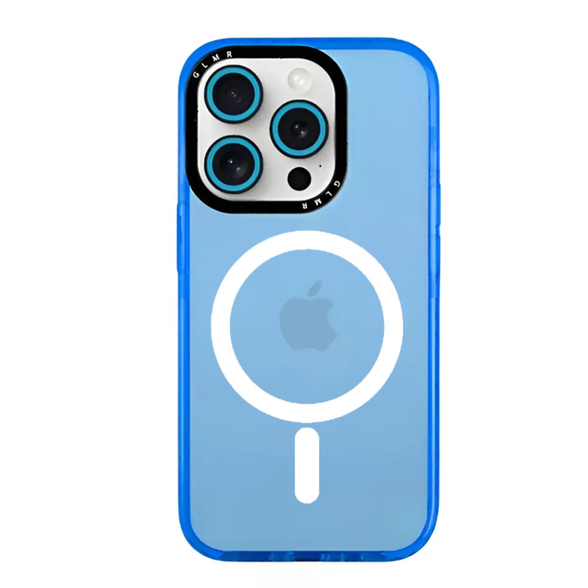GENERICO - Carcasa MagSafe Neon Con Lentes Para iPhone 16 Pro Max Azul