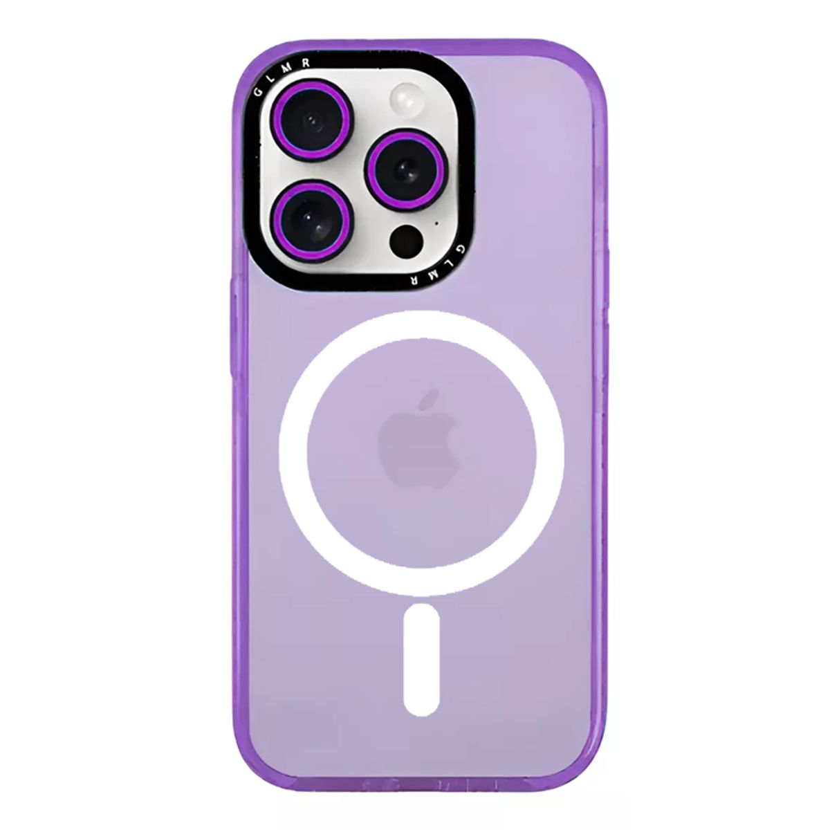 GENERICO - Carcasa MagSafe Neon Con Lentes Para iPhone 16 Pro Max Purpura