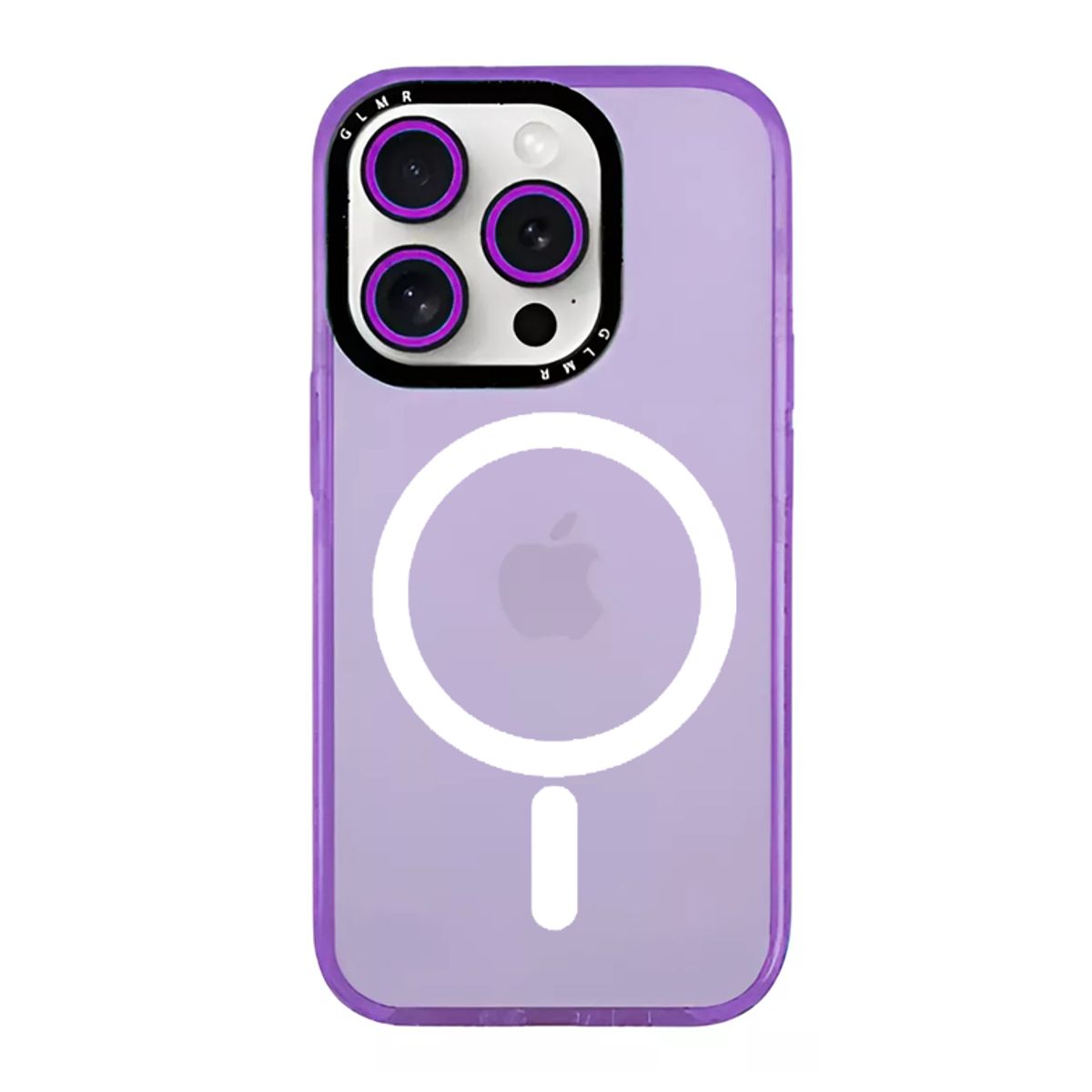 GENERICO - Carcasa MagSafe Neon Con Lentes Para iPhone 16 Pro Max Purpura