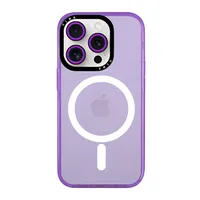 Carcasa MagSafe Neon Con Lentes Para iPhone 16 Pro Max Purpura