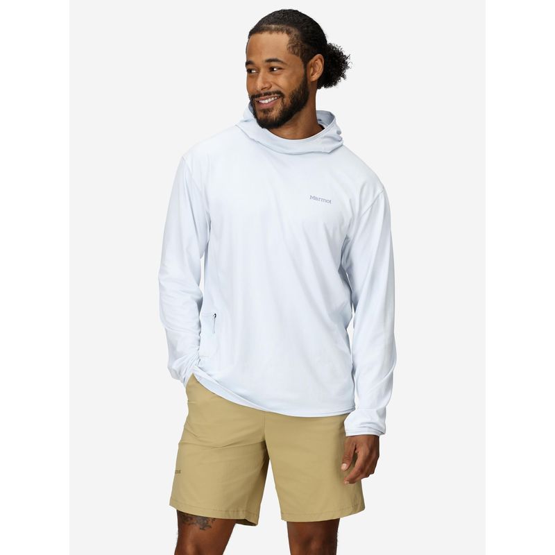 MARMOT - Polera Hombre Arex Upf50 Hoody Blanco Marmot