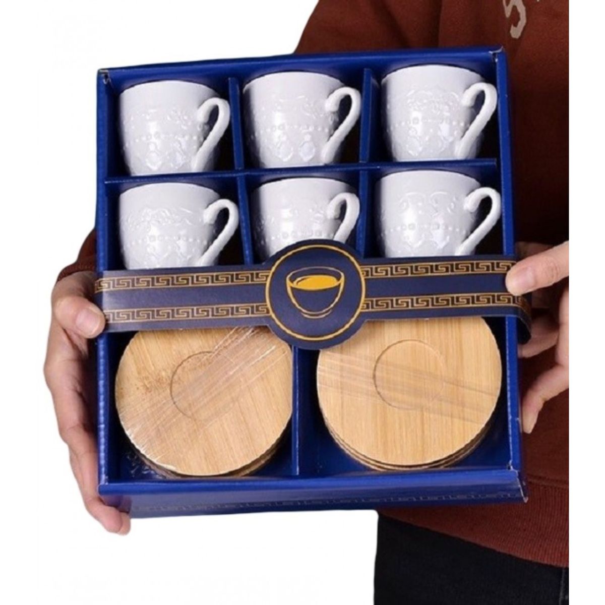 CAP DOR - Juego Tazas Café Plato Madera