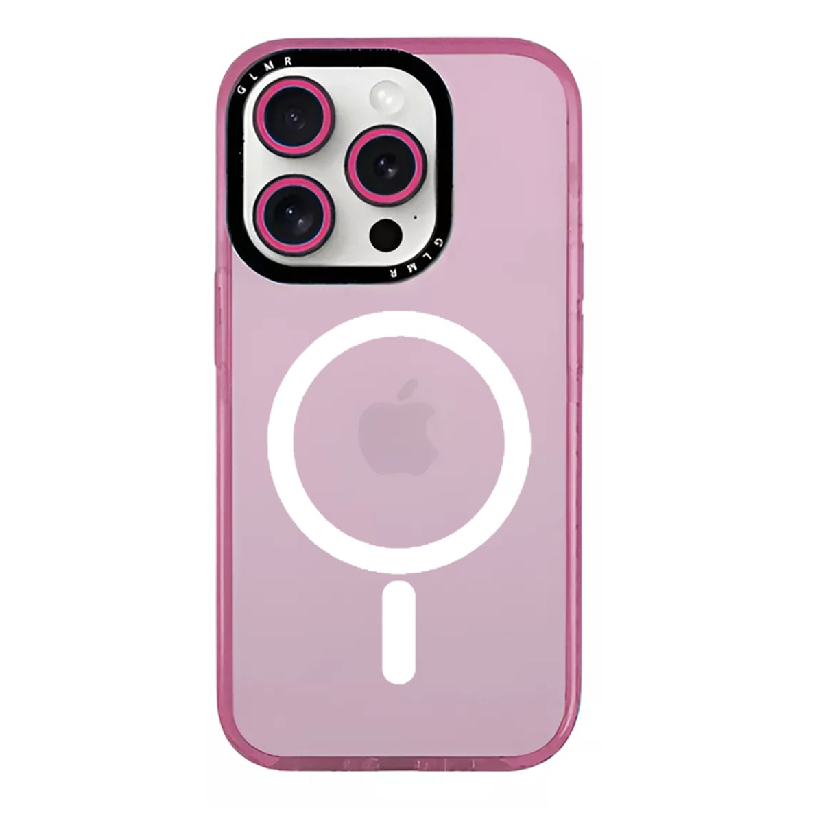 GENERICO - Carcasa MagSafe Neon Con Lentes Para iPhone 16 Pro / Rosado