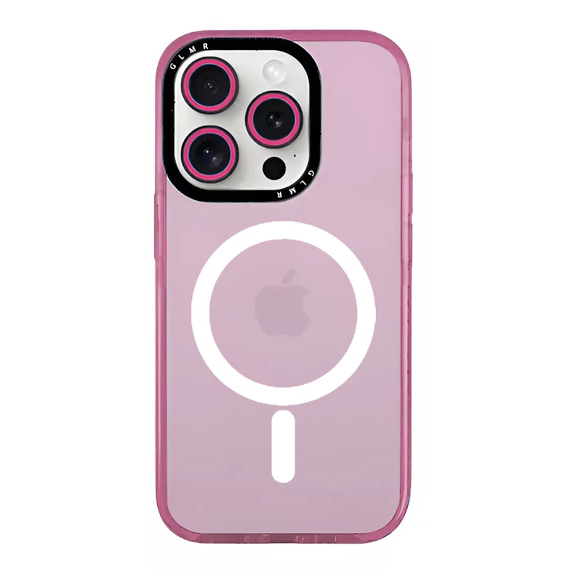 GENERICO - Carcasa MagSafe Neon Con Lentes Para iPhone 16 Pro / Rosado