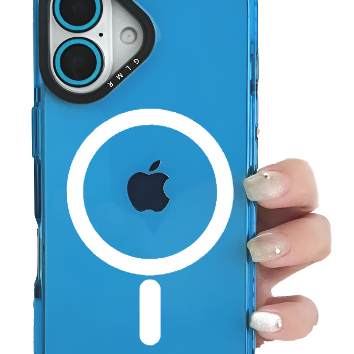 GENERICO - Carcasa MagSafe Neon Con Lentes Para iPhone 16 / Azul
