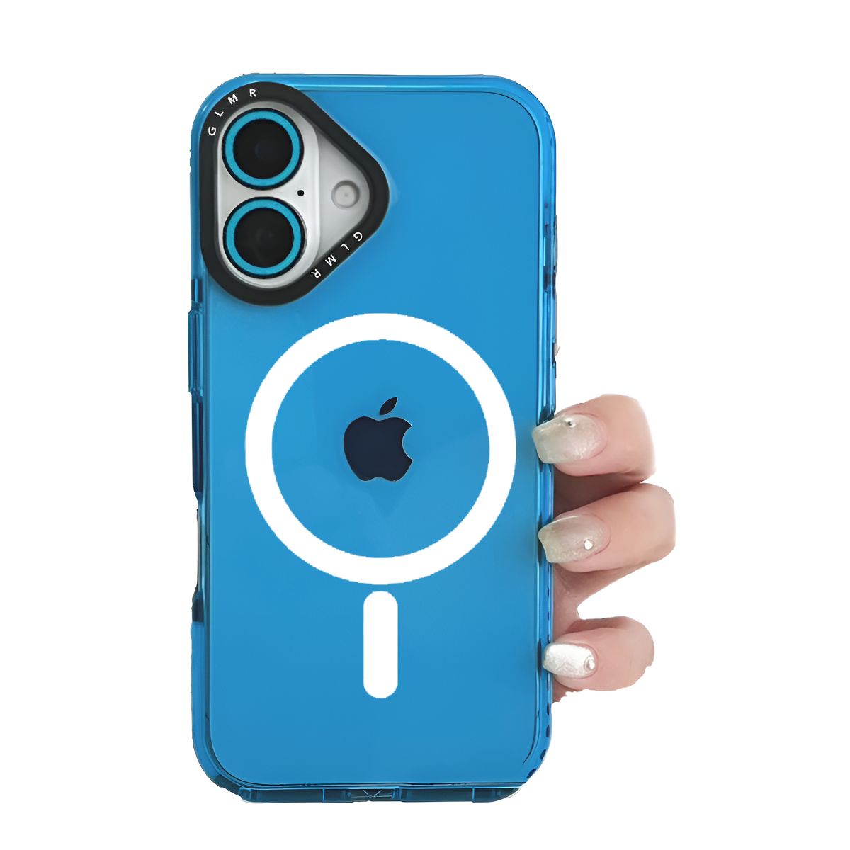 GENERICO - Carcasa MagSafe Neon Con Lentes Para iPhone 16 / Azul