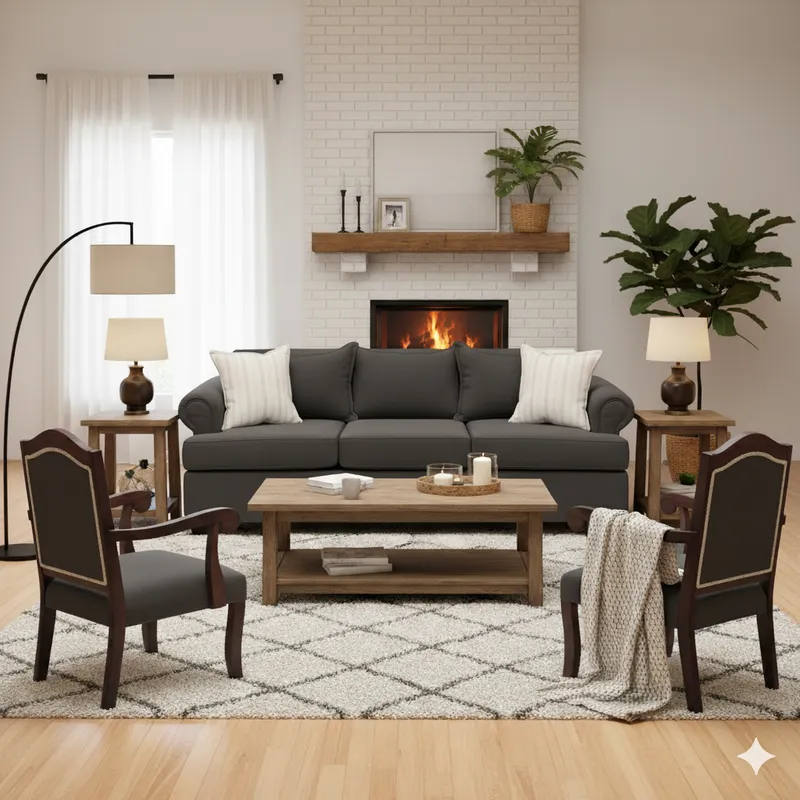 SITIAL HOME - Living 311 Antonia Marengo Sofa 3 Cuerpos con resortes + 2 Sitiales
