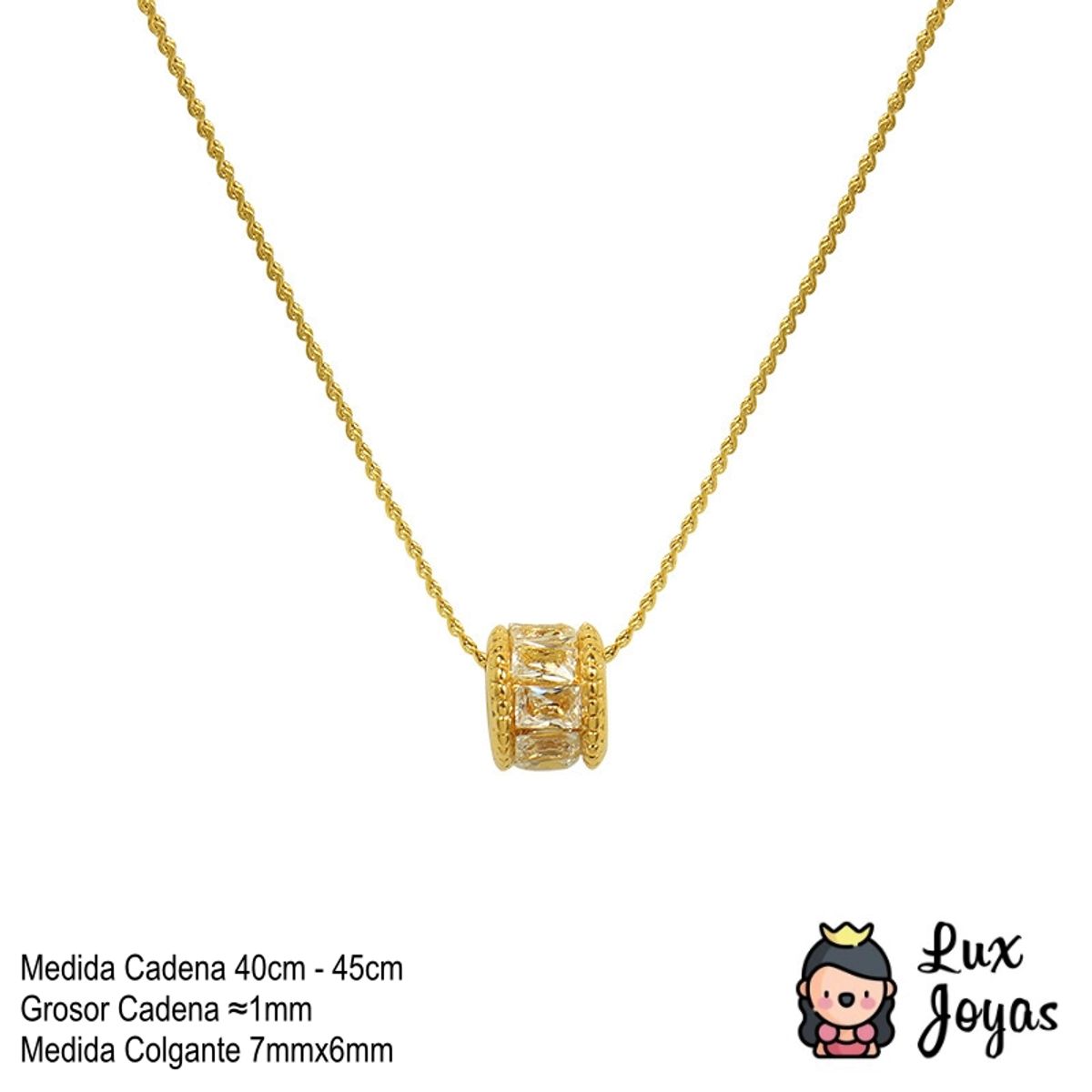 LUX JOYAS - Collar Baño Oro 18k Doble Rueda Circones