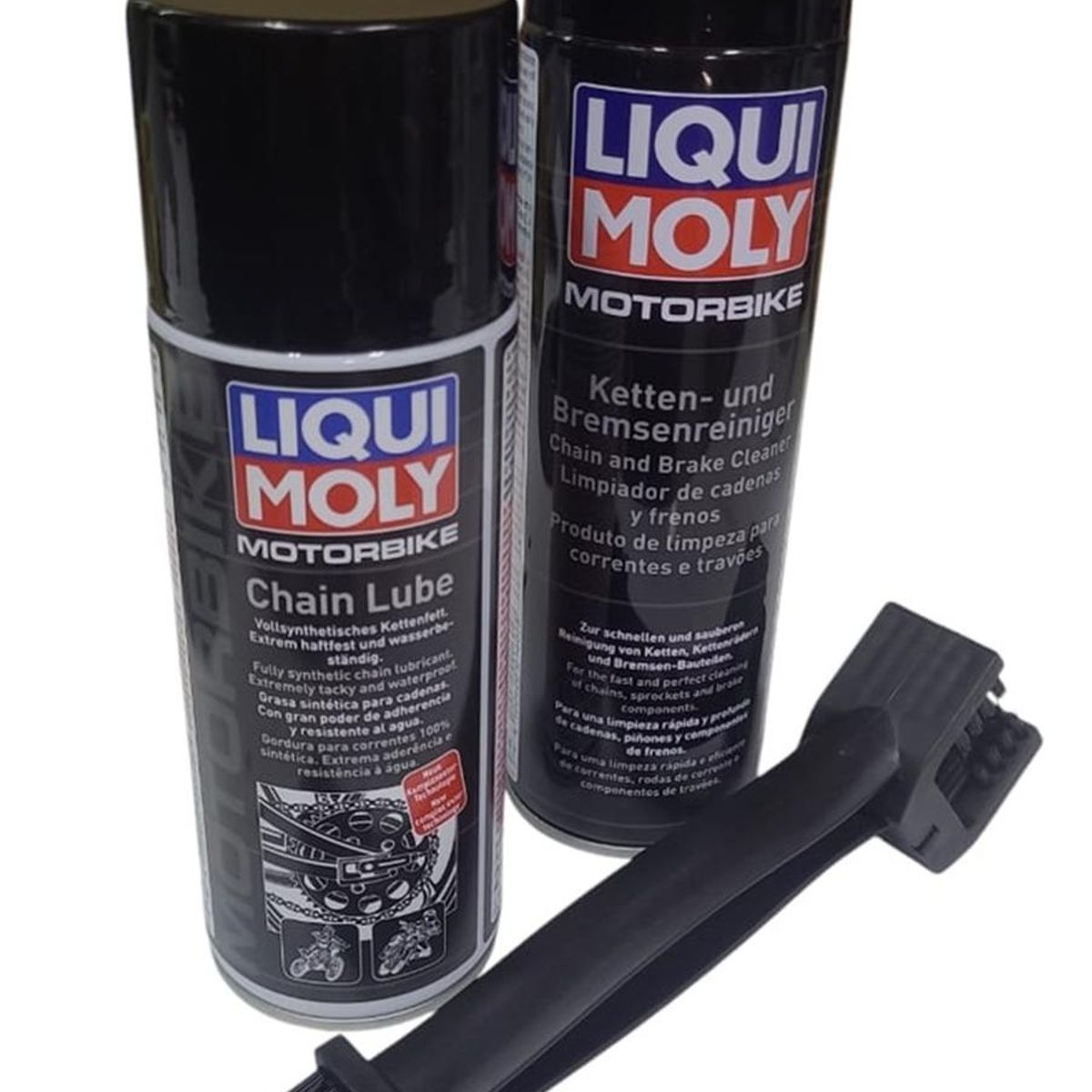 LIQUI MOLY - Kit Lubricante + Cepillo + Limpiador Cadena Motos Liqui Moly